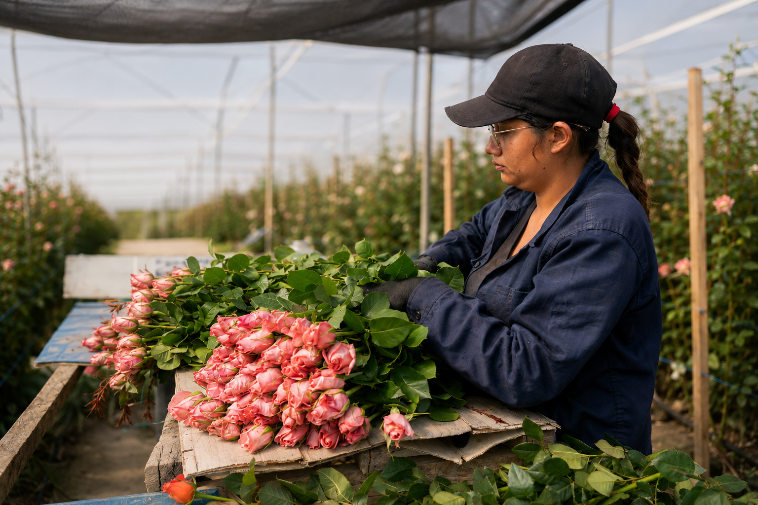 Colombian flower farmer